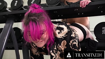 TRANSFIXED - Cutie Lena Moon Gets STUCK In The Gym And POUNDED By Big Dick Stud Who Takes Advantage