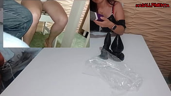 Sex shop seller, in addition to selling, he likes his client, and tested the products with her